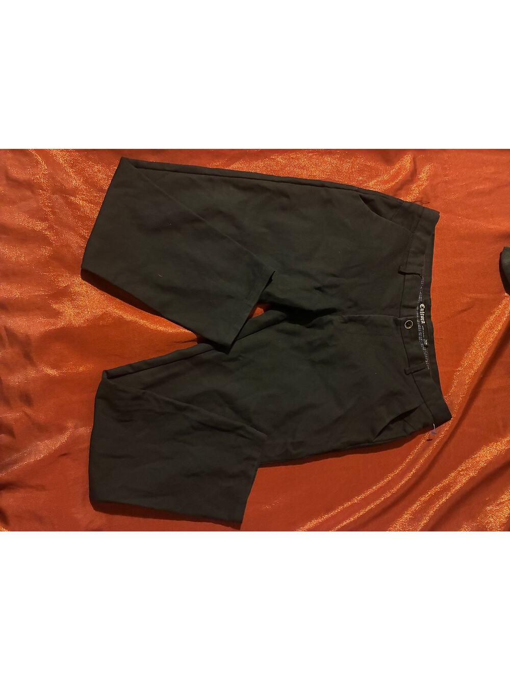 Cultura Pants Mens 34 Black Flat Front Dress Chino Straight Leg Slim Fit Classic